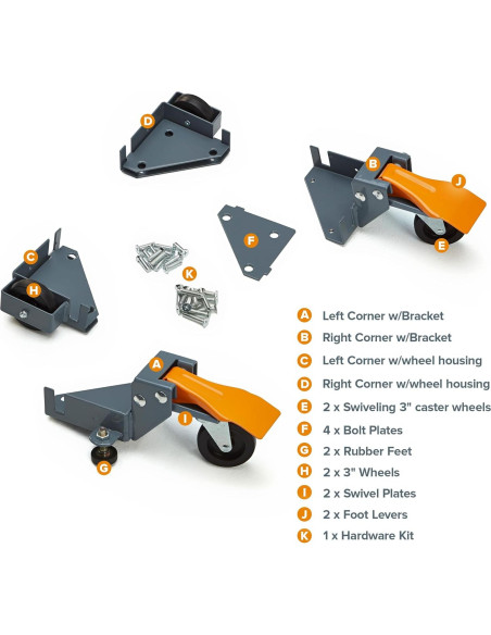 Base Móvil Bora PM-1100 Universal 400 lbs Ajustable