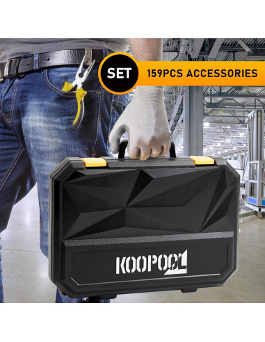 Juego de Herramientas KOOPOOL 159 Piezas para Hogar y Auto