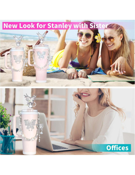 Accesorios para Taza Stanley ZYBIDEAL con Espejo y Mariposa