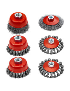 Juego de Ruedas de Alambre AUPREX para Amoladora 4" y 3"