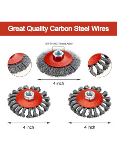 Juego de Ruedas de Alambre AUPREX para Amoladora 4" y 3" 2