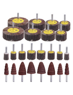 Juego de 24 Ruedas de Lijado Abrasivas Mixiflor 80 Granos