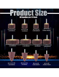 Juego de 24 Ruedas de Lijado Abrasivas Mixiflor 80 Granos 2