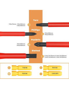 Juego de Destornilladores Aislados Mulwark 13 Piezas 1000V 2