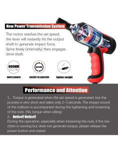 Llave de Impacto Eléctrica GETUHAND 12V 380Nm Portátil 2