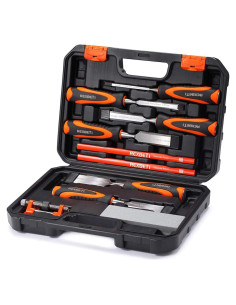 Juego de Cinceles de Madera REXBETI 10 Piezas con Afilador