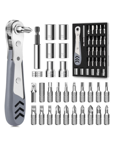 Destornillador de Ángulo Recto TUXIYA 30 en 1 Magnético