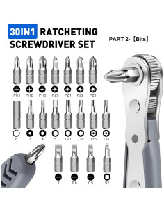 Destornillador de Ángulo Recto TUXIYA 30 en 1 Magnético 2