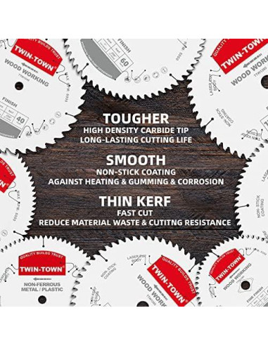 Sierra Circular TWIN-TOWN 25.4cm 40 Dientes Acabado Fino