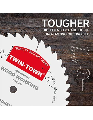 Sierra Circular TWIN-TOWN 25.4cm 40 Dientes Acabado Fino