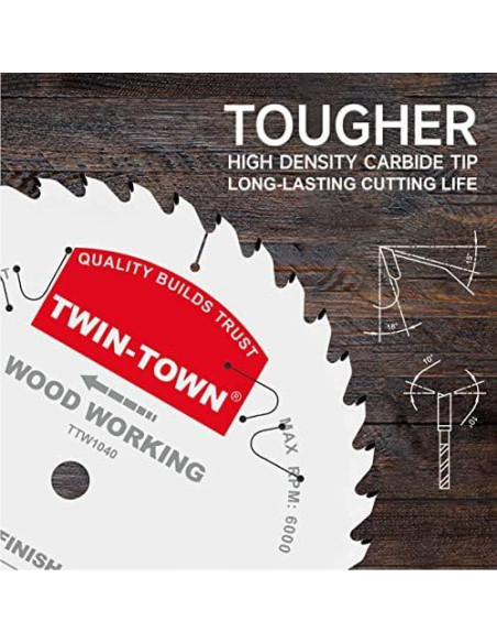 Sierra Circular TWIN-TOWN 25.4cm 40 Dientes Acabado Fino