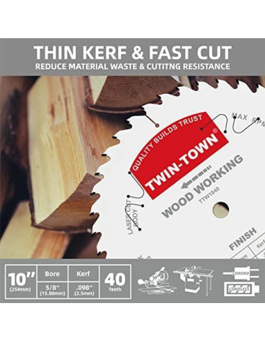 Sierra Circular TWIN-TOWN 25.4cm 40 Dientes Acabado Fino