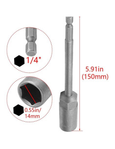 Destornillador Utoolmart 14mm Hexagonal 150mm Acero 2