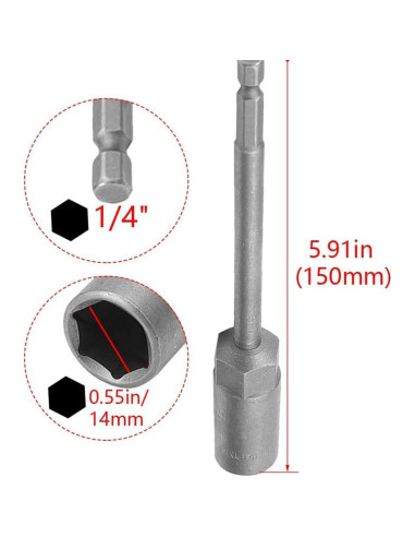 Destornillador Utoolmart 14mm Hexagonal 150mm Acero