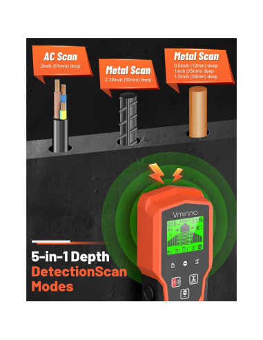 Buscador de Vigas Vminno TH650 6 en 1 con Pantalla LCD