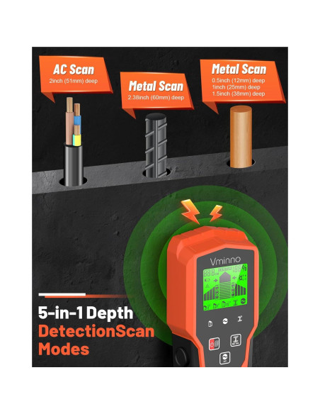 Buscador de Vigas Vminno TH650 6 en 1 con Pantalla LCD