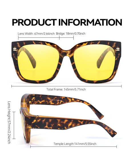 Gafas de Visión Nocturna LVIOE Amarillas Polarizadas Gafas de Visión Nocturna LVIOE Amarillas Polarizadas