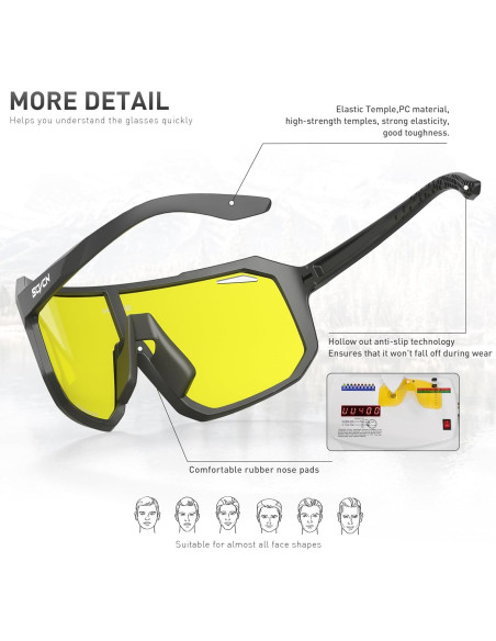 Gafas de Conducción Polarizadas SCVCN UV400 Amarillas