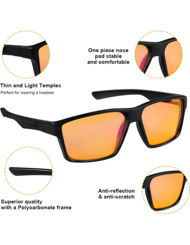 Gafas de Juego OKANY Anti Luz Azul UV400 para Gamers