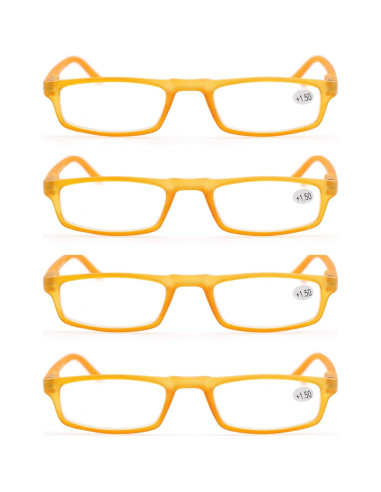 Gafas de Lectura MODFANS Amarillas +1.25 4 Pares Lentes Moda