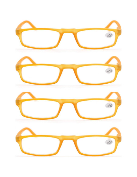 Gafas de Lectura MODFANS Amarillas +1.25 4 Pares Lentes Moda