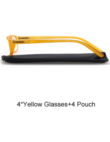 Gafas de Lectura MODFANS Amarillas +1.25 4 Pares Lentes Moda