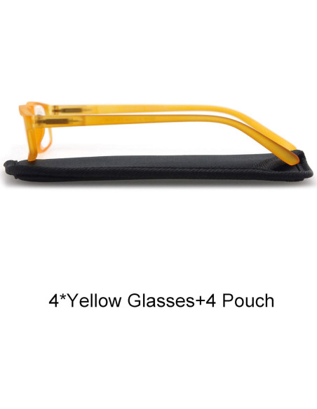 Gafas de Lectura MODFANS Amarillas +1.25 4 Pares Lentes Moda