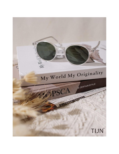 Gafas de sol redondas TIJN UV400 polarizadas para mujer y hombre