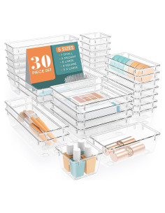 Organizadores de Cajones WOWBOX 30 Piezas Plástico Transparente