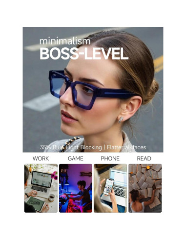 Gafas Anti Luz Azul TR90 Dallas Azul Zafiro para Fatiga Visual