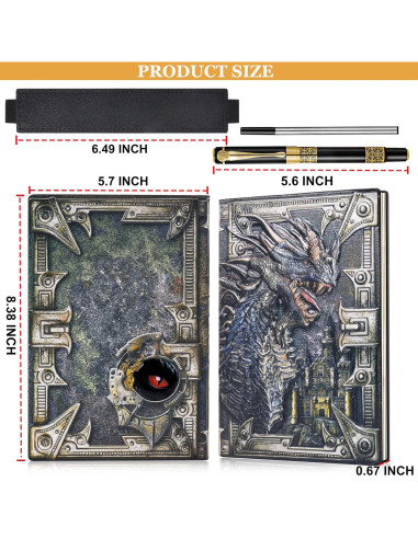 Cuaderno de Cuero Embosado 3D JiaoJiRen A5 Colorido