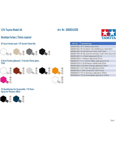 Kit de Modelo Tamiya AA Deportivo 1/24 con Detalles