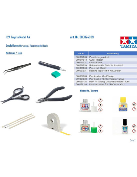 Kit de Modelo Tamiya AA Deportivo 1/24 con Detalles