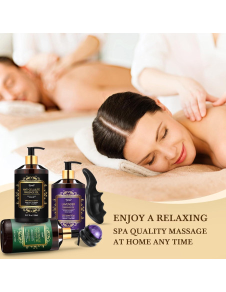 Kit de Masaje Pjordo: 3 Aceites Relajantes + Herramientas