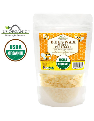 Cera de Abeja Orgánica 100% Pura US Organic 113.4 g Blanca