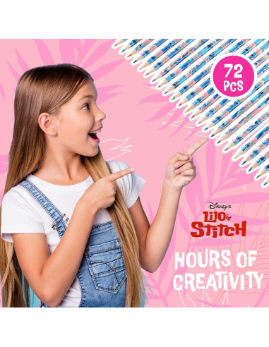 Lápices de Colores Disney 72 Piezas Kawaii para Colorear