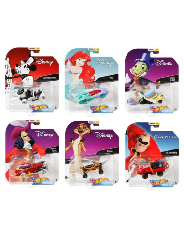 Juego de 6 coches de personajes Disney/Pixar Hot Wheels