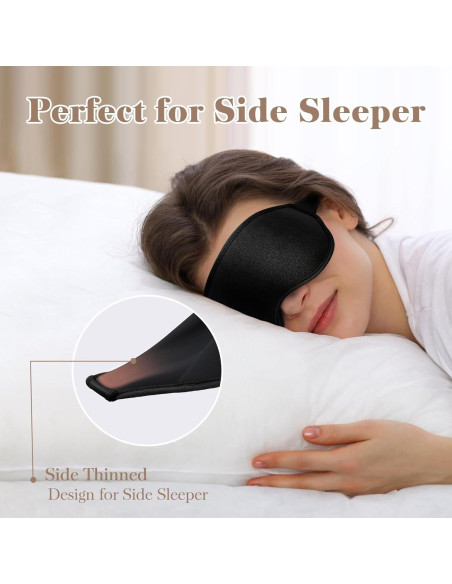 Máscara de Ojos 3D Fygrip para Dormir Sin Presión - Negra