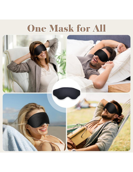 Máscara de Ojos 3D Fygrip para Dormir Sin Presión - Negra