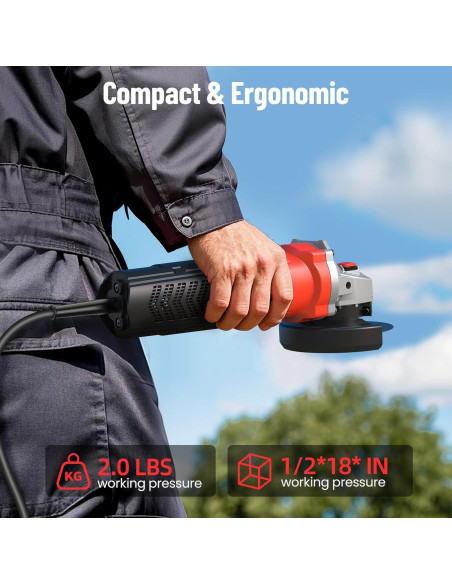 Amoladora Angular Avhrit 1200W 4.5" 13000 RPM Rojo