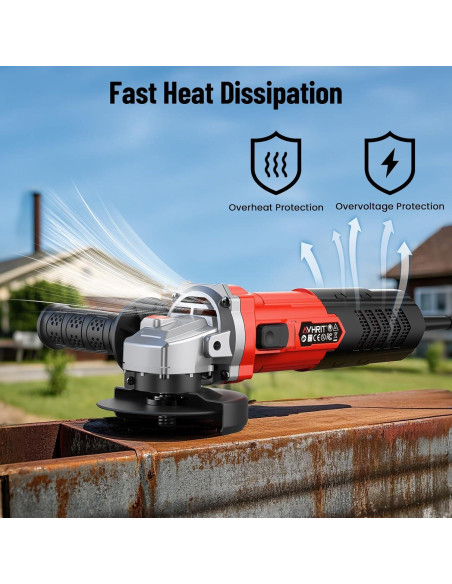Amoladora Angular Avhrit 1200W 4.5" 13000 RPM Rojo