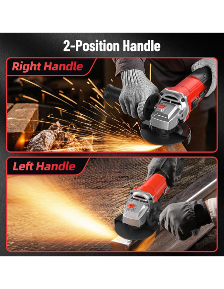 Amoladora Angular Avhrit 1200W 4.5" 13000 RPM Rojo