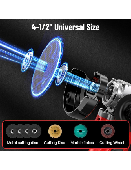 Amoladora Angular Avhrit 1200W 4.5" 13000 RPM Rojo