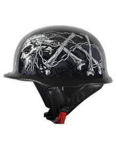 Casco de Motocicleta 1Storm HKY602 Pequeño Calavera de Cadena