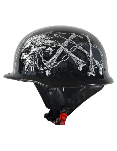 Casco de Motocicleta 1Storm HKY602 Pequeño Calavera de Cadena