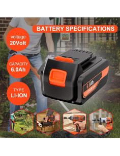 Batería de Litio 20V 6000mAh TenHutt para Black & Decker 2