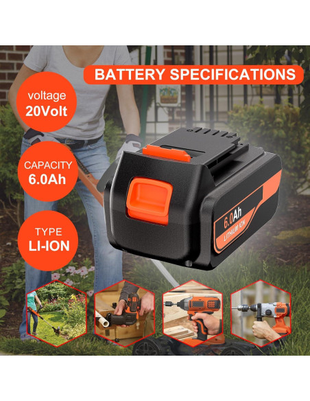 Batería de Litio 20V 6000mAh TenHutt para Black & Decker