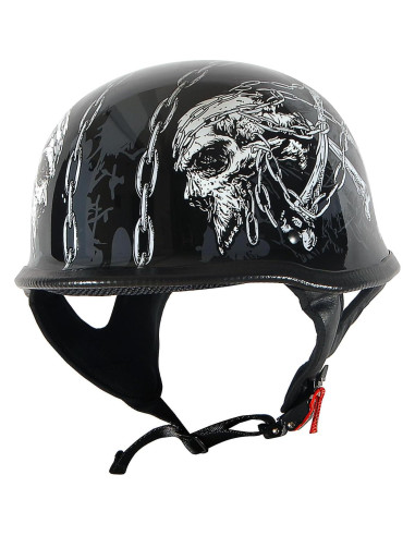 Casco de Motocicleta 1Storm HKY602 Pequeño Calavera de Cadena