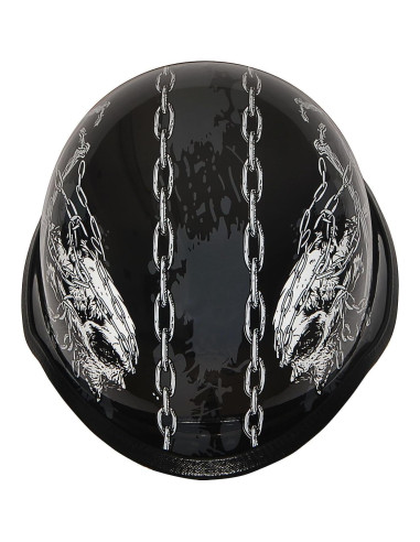 Casco de Motocicleta 1Storm HKY602 Pequeño Calavera de Cadena