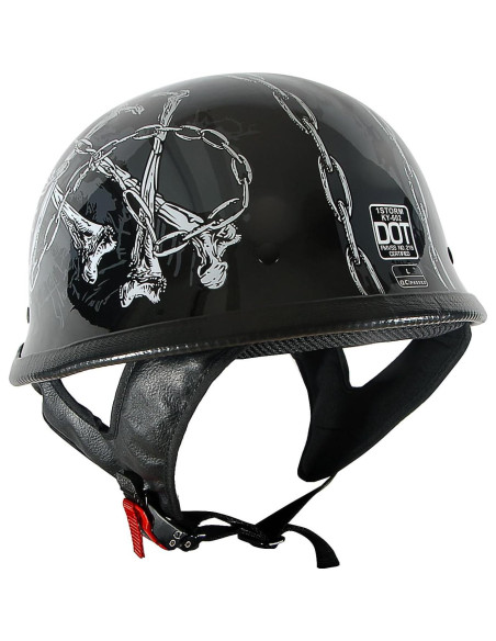 Casco de Motocicleta 1Storm HKY602 Pequeño Calavera de Cadena